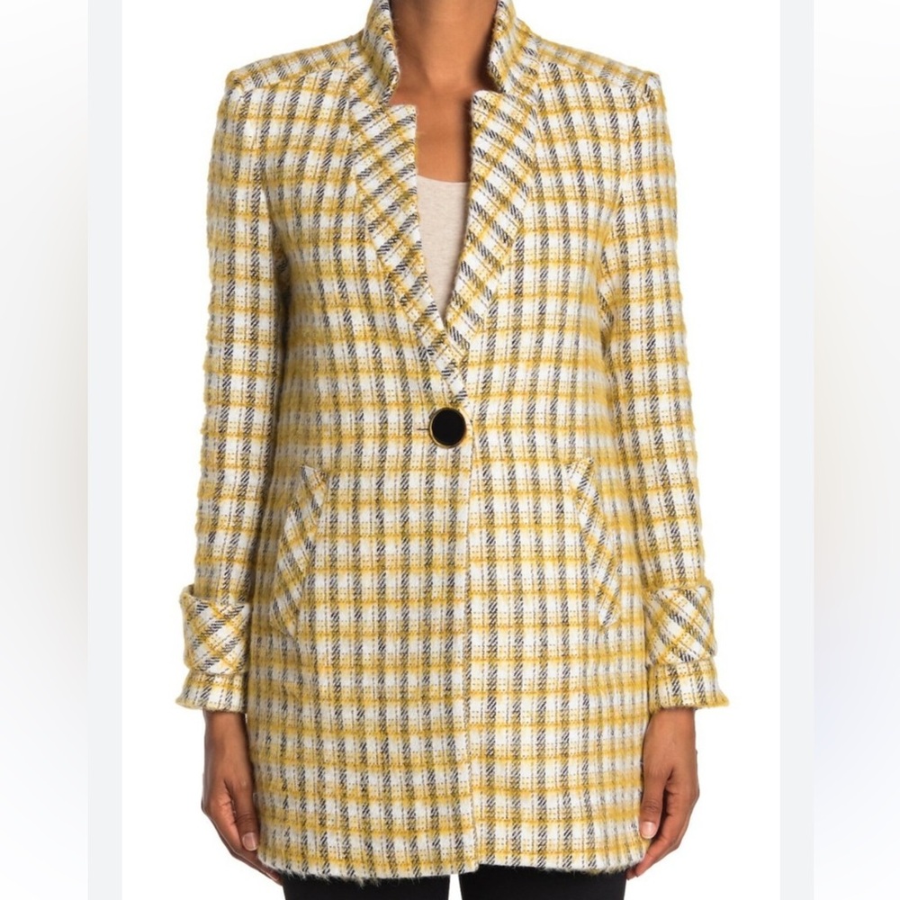Veronica Beard Jin Yellow Plaid Dickey Jacket Coat